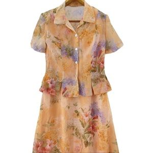 Vintage Karin Stevens 2PC Set Dress and Button Blazer